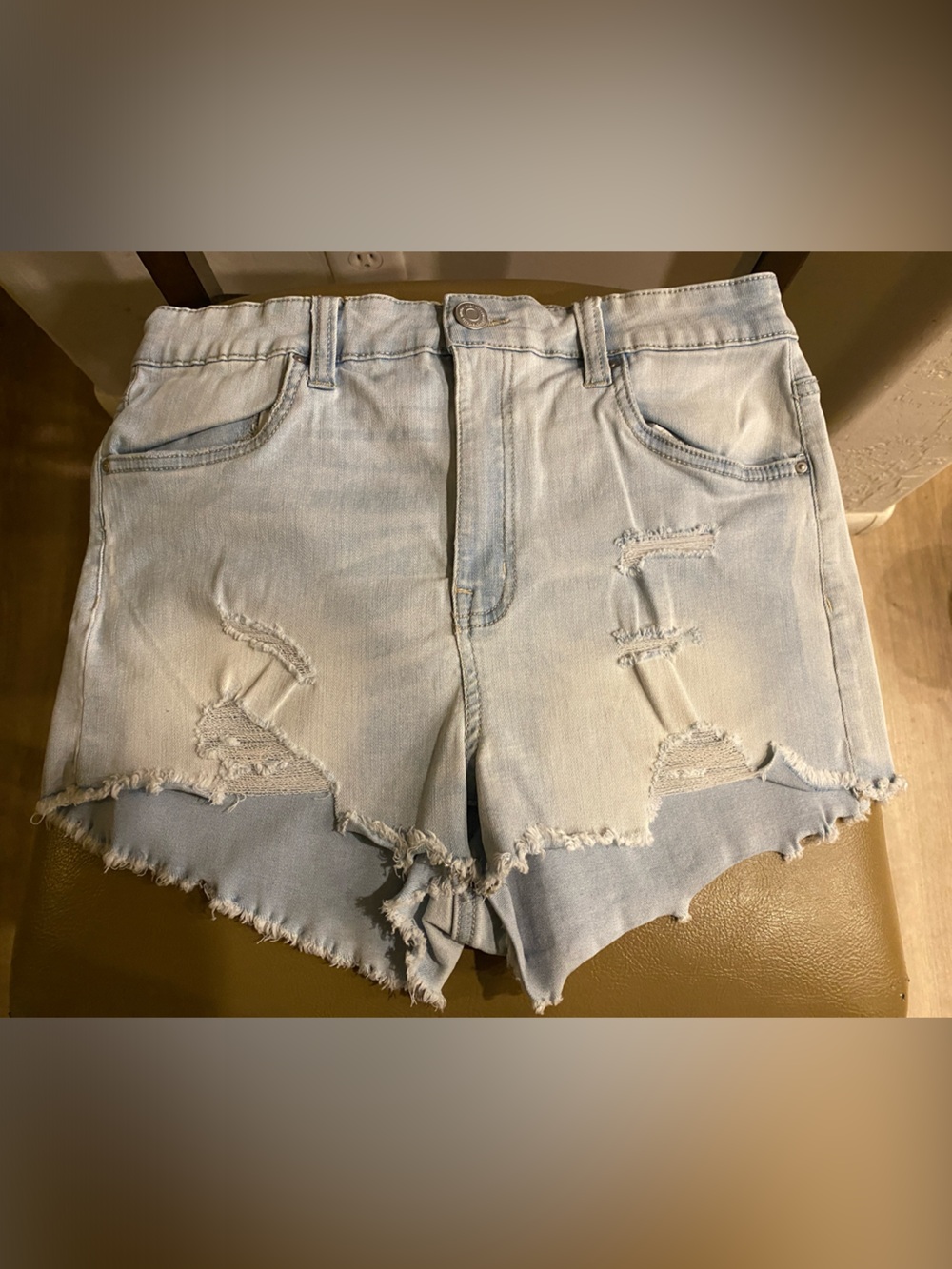 Charlotte Russe Light Blue Distressed Cutoff Denim Shorts
